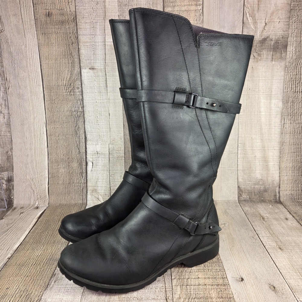 Teva De La Vina Waterproof Riding Boots Black‎ Women's EU 38 US 7 Old Money